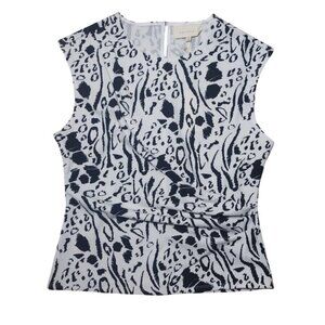 Melloday Womens Sleeveless Animal Print Top Black & White, Size S, NWT.